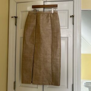 Antonio Melani x The Style Bungalow Manana Side Slit Raffia Midi Pencil Skirt